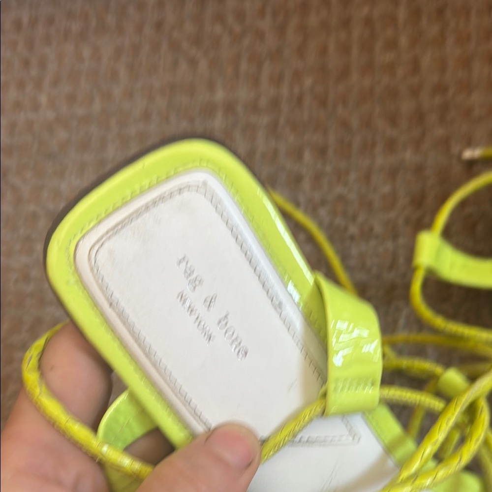 rag & bone Neon Yellow Strappy Sandals - Picture 2 of 3